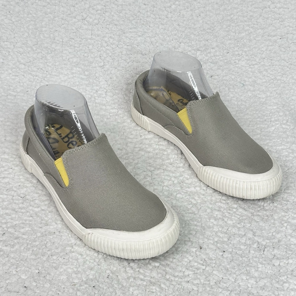 L.L.Bean ECO Woods Canvas Slip-On Shoes Gray Yellow Womens Size 6 Comfort Casual - Picture 9 of 9